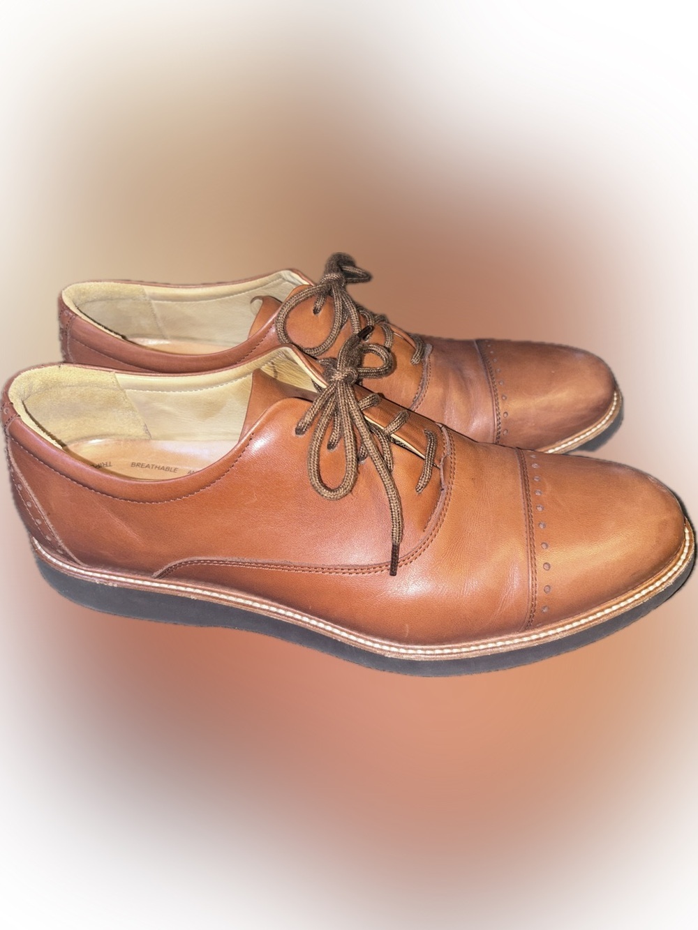 Samuel Hubbard Market Cap Whiskey Tan Leather Oxford Brogue Shoes Vibram 14